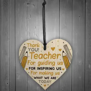 Red Ocean Gift For Nursery Teacher Teaching Assistant Leaving School Nursery Preschool Gift Wooden Heart