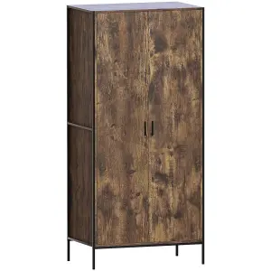 Vida Designs Brooklyn Dark Wood 2 Door Wardrobe (H)1800mm (W)830mm (D)520mm