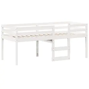 Berkfield High Sleeper Bed without Mattress White 90x190 cm Single Solid Wood Pine