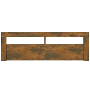 Berkfield TV Cabinet with LED Lights Smoked Oak 120x35x40 cm