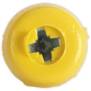 Yellow Numberplate Screws - 50 Pack, 4.8 x 18mm Plastic Enclosed Head Fixings