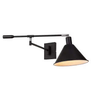 Luminosa Trinity Industrial, Retro 1 Light Dome Wall Lamp, E14