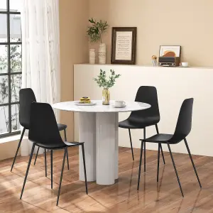 Costway 4PCS Armless Dining Chair Modern Heavy-duty Metal Leg Kitchen Leisure Chair