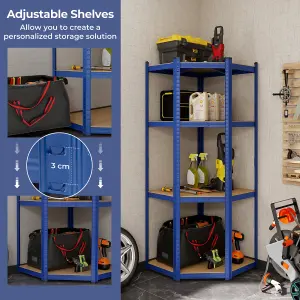 Costway 4-Tier Corner Metal Shelving Unit Adjustable Garage Storage Utility Rack 720KG