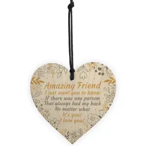 THANK YOU Best Friend Poem Plaque Gift For Birthday Christmas Wood Heart