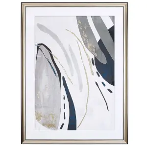 Framed Wall Print HIDMO Rectangular 60 x 80 cm Abstract Grey