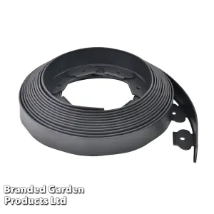 Flexible & Durable Plastic Garden Border Edging 10m Rolls 5cm Easy Installation (Black)