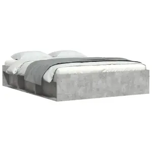 Berkfield Bed Frame Concrete Grey 160x200 cm