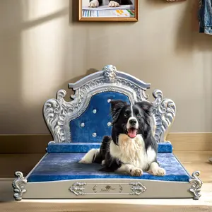 Eckard Velvet Pet Bed Blue /  63.5cm H x 90cm W x 116cm D