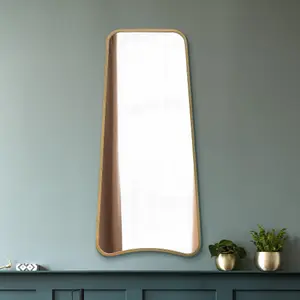 MirrorOutlet The Coartans New Gold Metal Isoscelles Trapezoid Shape Framed Wall Mirror122CM X 58CM