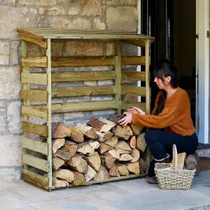 Zest Wooden Log Wood Store Garden Storage Firewood FSC