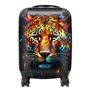 Splashart Leopard Face Suitcase - Mini Cabin