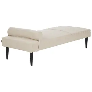 Fabric Chaise Lounge Beige MAURIAC