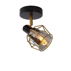 Lucide Nila Vintage Ceiling Spotlight - 1xE14 - Black