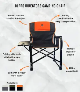 OLPRO Directors Chair - Black & Orange