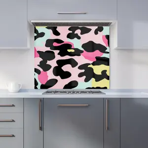 Colourful Leopard Print Premium Glass Kitchen Splashback W700mm x H750mm