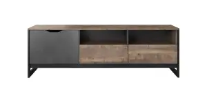 Stylish Arden TV Stand - H530mm x W1610mm x D400mm, Rustic Oak Grande & Matera Finish