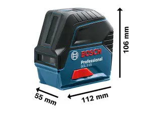 BOSCH GCL 2-50 + LR6 AA batteries Cross line laser