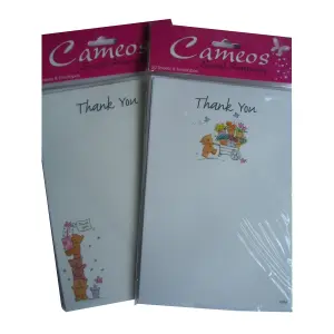 Cameos Thank You Card (Pack of 20) White (One Size)