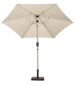 2.5m Ivory Brushed Aluminium Crank and Tilt Parasol