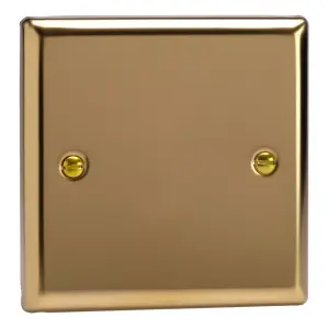 Varilight Single Blank Plate Polished Brass