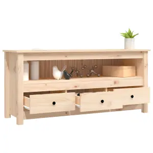 Berkfield TV Cabinet 114x35x52 cm Solid Wood Pine