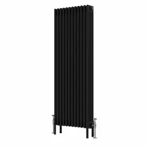 Right Radiators 1500x560 mm Vertical Traditional 4 Column Cast Iron Style Radiator Black