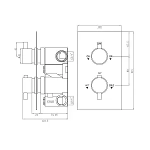 ENKI Venice Chrome Round Ceiling Fixed Brass Thermostatic Shower Set 400mm