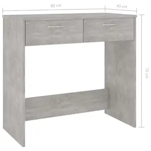 Berkfield Desk Concrete Grey 80x40x75 cm Engineered Wood