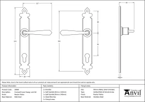 From The Anvil Pewter Cromwell Lever Espag. Lock Set