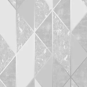 Superfresco Milan Silver effect Geometric Smooth Wallpaper