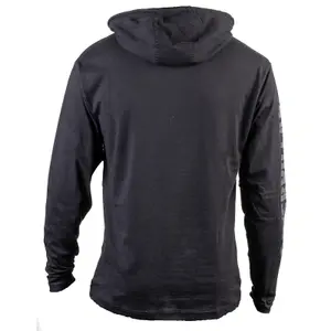 Caterpillar - Hooded Long Sleeve Tee - Black - Tee Shirt - S