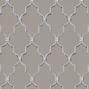 Galerie Escape Taupe, Grey, Black Trellis Smooth Wallpaper