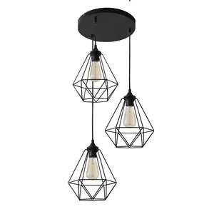 Luminosa Karo Cluster Pendant Ceiling Light Black 32cm