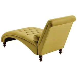 Velvet Chaise Lounge Mustard MURET