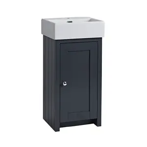 Newton 430mm Single Bathroom Vanity with Ceramic Basin Dark Gray Matt