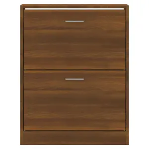 Berkfield Shoe Cabinet Brown Oak 63x24x81 cm Engineered Wood