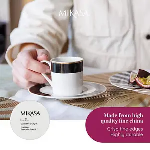 Mikasa Luxe Deco Set of 2 100ml Espresso Cups & Saucers