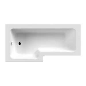 1700mm L-Shape Shower Bath - Left Hand