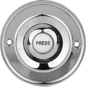 Byron 2207P1BC Wired Round Door Bell Push Button Polished Chrome Circular Doorbell with White Press