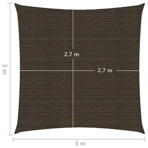 Berkfield Sunshade Sail 160 g/m2 Brown 3x3 m HDPE