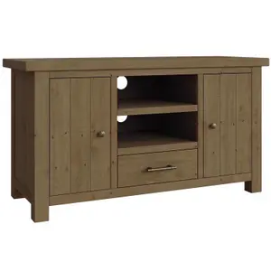 FWStyle 2 Door 1 Drawer Solid Pine TV Unit