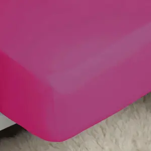 Belledorm Easycare Percale Fitted Sheet Fuchsia (Single)