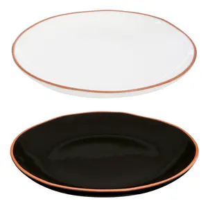 Maison by Premier White Glazed Terracotta Calisto Dinner Plate