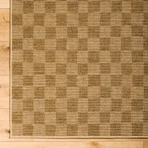 SIDDHI In- /Outdoor Jute-Look Checkered Area Rug 200 x 275 cm