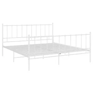 Berkfield Bed Frame White Metal 140x200 cm