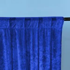 4x1M Crushed Velvet Backdrop, Photography Background Blackout Curtain - Royal Blue