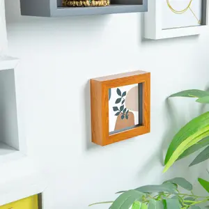 Nicola Spring 3D Box Photo Frames - Standing Hanging Craft Shadow Picture Frame - 4 x 4" - Pack of 2