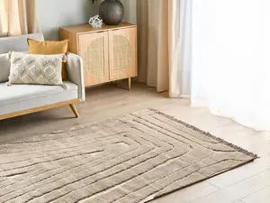 Area Rug 160 x 230 cm Beige SAZOO