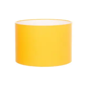 Cotton Drum Lamp Shade ( Screw On ) Sunshine Yellow / 20cm H x 30cm W x 30cm D